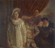 Jean-Antoine Watteau, Harlequin,Pierrot and Scapin